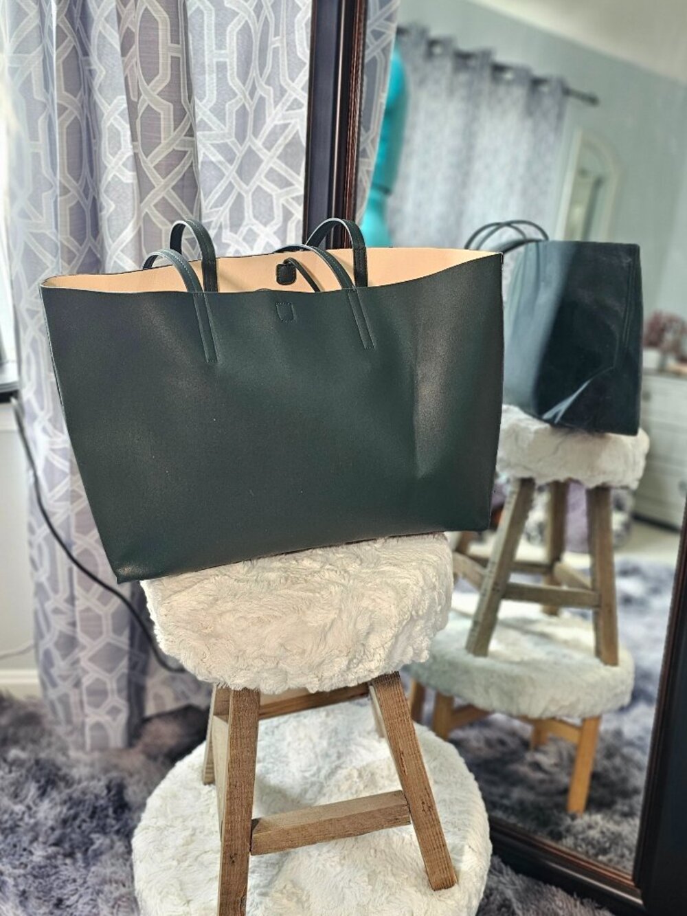 Mark & Graham Everyday Tote – Forest Green Colorblock, Shoulder Bag